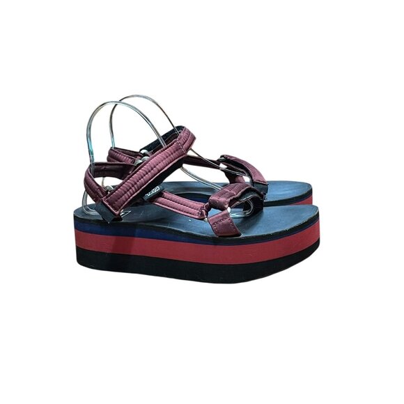 Teva Opening Ceremony Womens Platform Sandals Red & Blue  Adjustable Size 10 - Picture 8 of 11